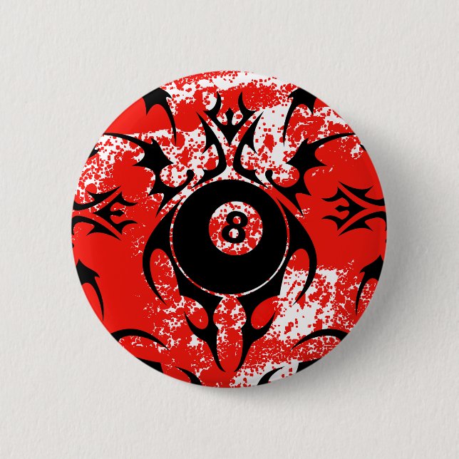 billiards. tribal. 6 cm round badge (Front)