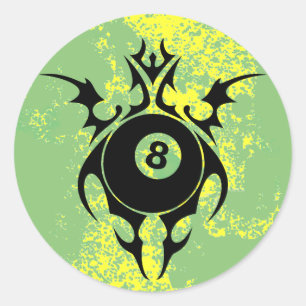 billiards. tribal. classic round sticker
