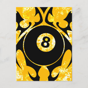 billiards. tribal. postcard