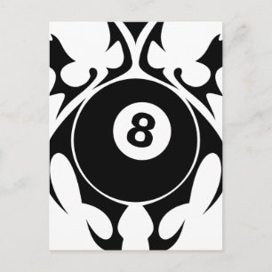 billiards. tribal. postcard