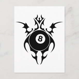 billiards. tribal. postcard