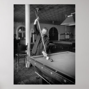 Billiards Trick Shot, early 1900s Poster