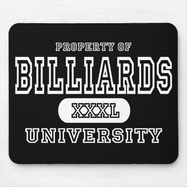 Billiards University Dark Mouse Mat (Front)