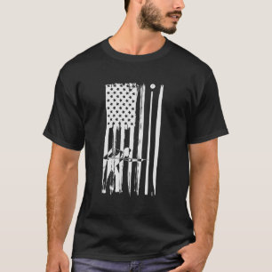 Billiards USA Flag Cue Sports Billiard Pool T-Shirt
