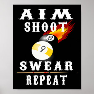 Billiards Vintage Retro Pool Poster