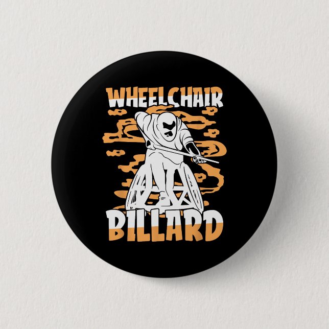 Billiards Wheelchair - Table 9 Ll Pool  6 Cm Round Badge (Front)