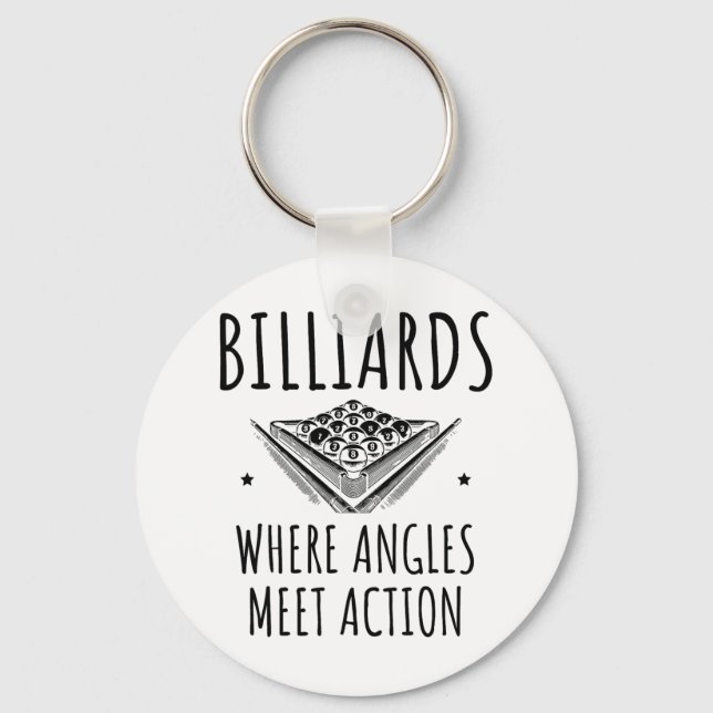 Billiards Where Angles Meet Action Pool  Key Ring (Front)
