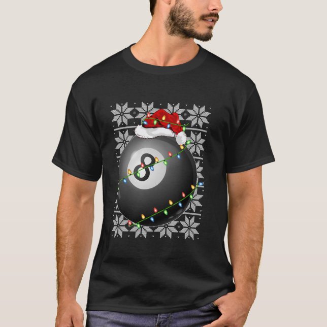 Billiards Xmas Lighting Santa Ugly Sweater Style C (Front)