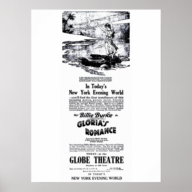 Billie Burke 1916 vintage movie ad poster (Front)