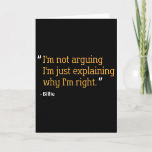 Billie Gift Quote Funny Birthday Personalised Name Card