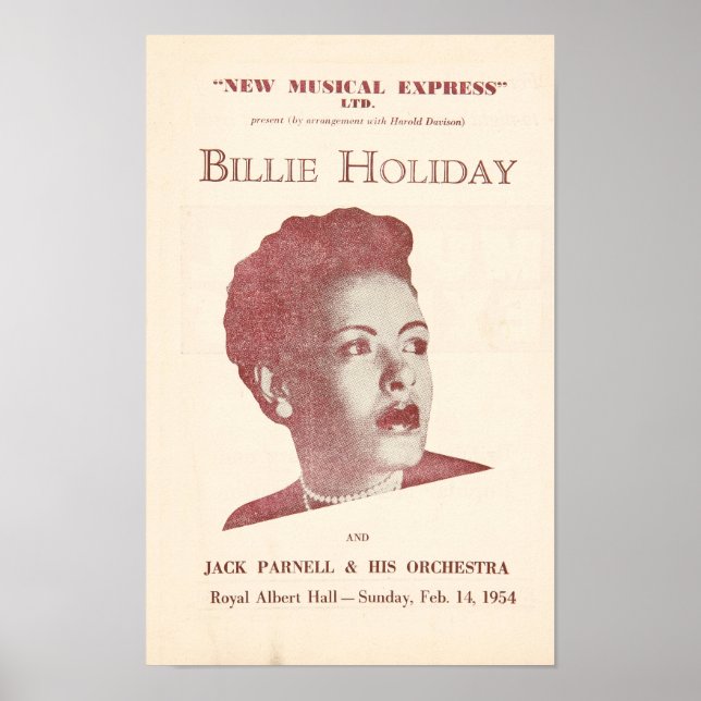 Billie Holiday Vintage Flyer   Poster (Front)