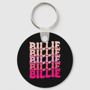 Billie Personalised Name I Love Billie Groovy 80's Key Ring