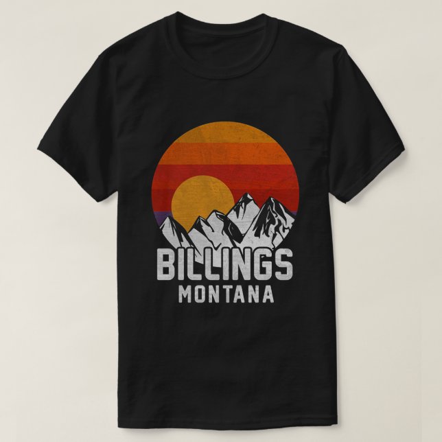 Billings Montana Mountain Sunset T-Shirt (Design Front)