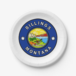 Billings Montana Paper Plate