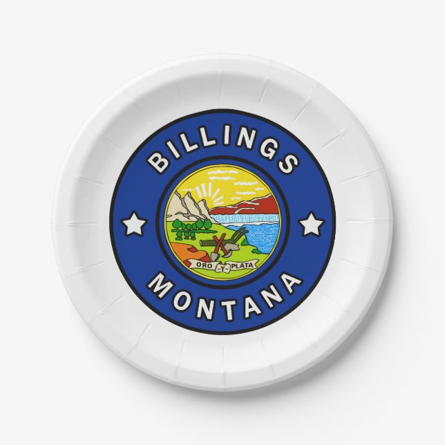 Billings Montana Paper Plate (Front)