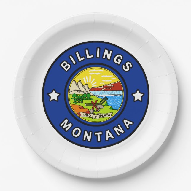 Billings Montana Paper Plate (Front)
