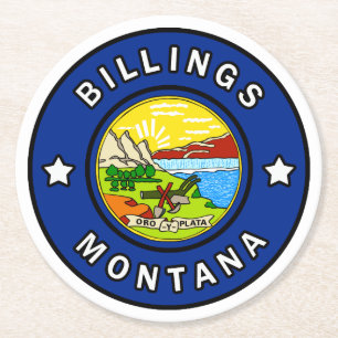 Billings Montana Round Paper Coaster