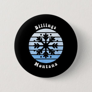 Billings Montana Snowflake Christmas Winter Souven 6 Cm Round Badge