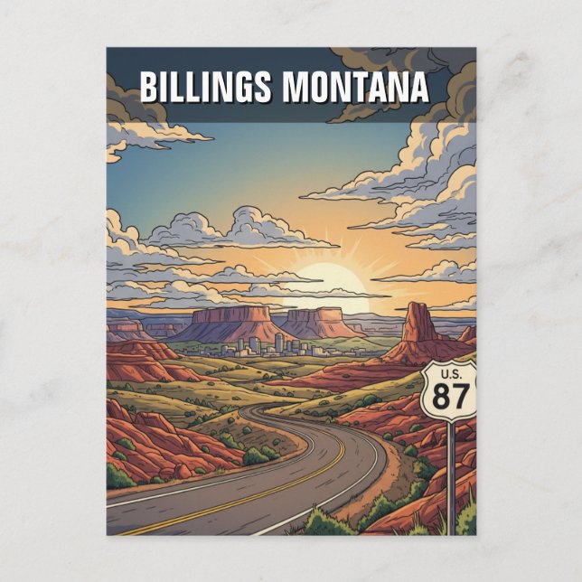 Billings Montana Travel Postcard (Front)