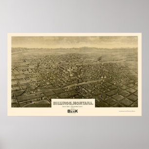 Billings, MT Panoramic Map - 1904 Poster