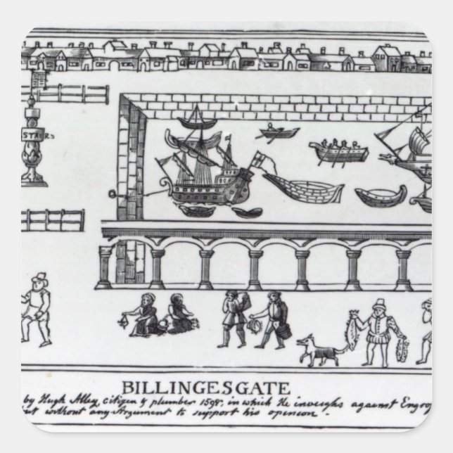 Billingsgate Market Square Sticker (Front)