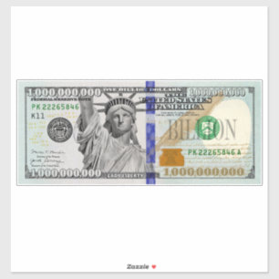 Billion Dollar Bill with Lady Liberty