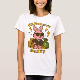 Billionaire Bunny: Cool & Rich Cartoon Design T-Shirt