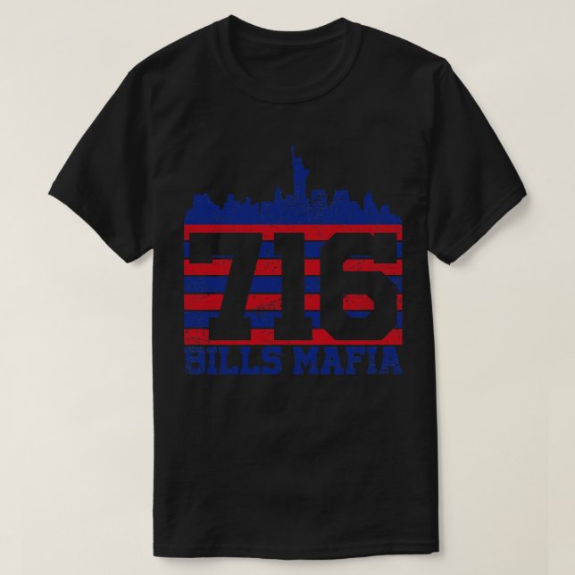Bills Mafia 716 Vintage Style T-Shirt (Design Front)
