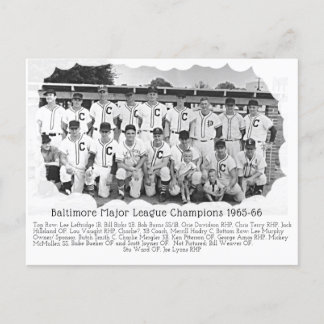 BILLY BIRKS 1965-66 BASEBALL     -   Postcar Postcard