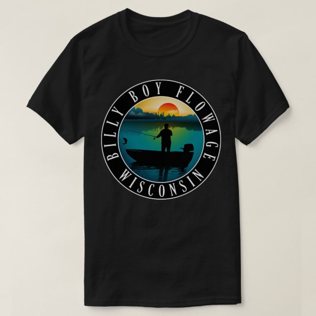 Billy Boy Flowage Wisconsin Fishing T-Shirt (Design Front)