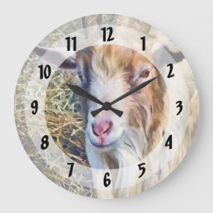 Billy Goat Closeup Large Clock
