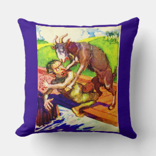 billy goat gruff and troll cushion