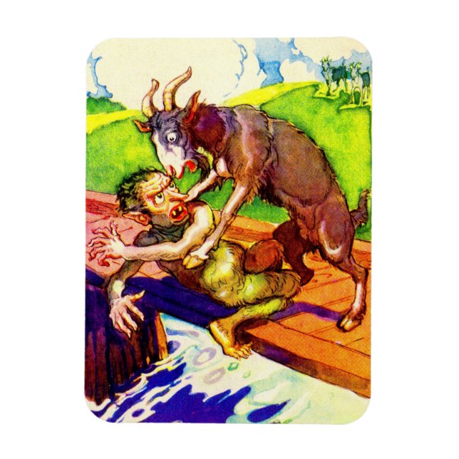 billy goat gruff and troll magnet (Vertical)