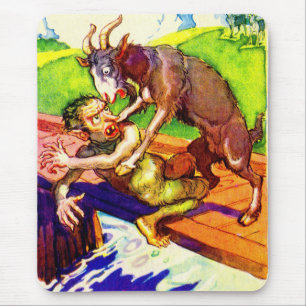 billy goat gruff and troll mouse mat