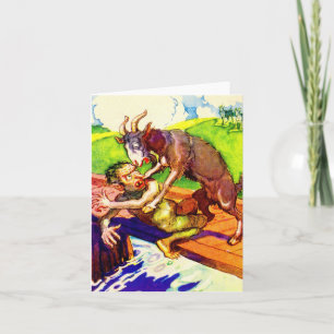 billy goat gruff and troll note card