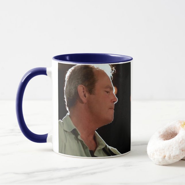 Billy Kay Blue Shirt Coffee Mugs (With Donut)