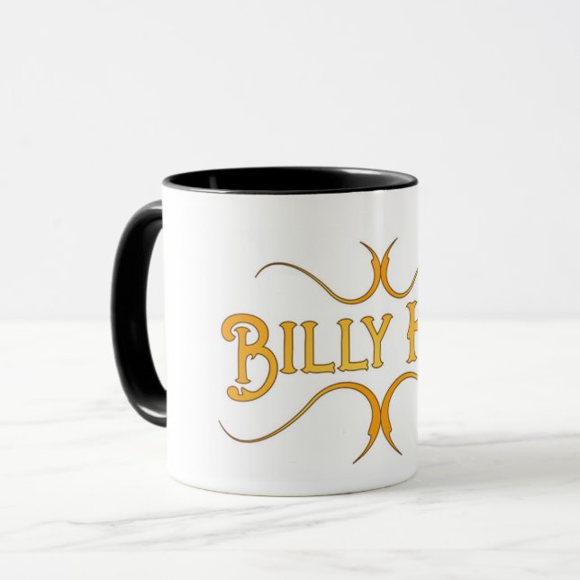 Billy Kay Yellow Logo Coffee Mugs (Front Left)