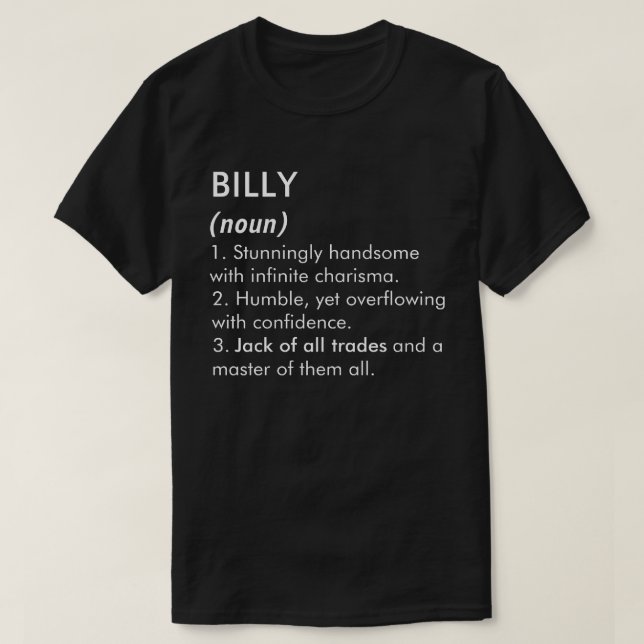 Billy name, Editable name, Custom name T-Shirt (Design Front)