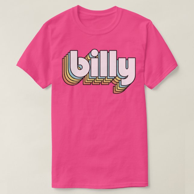 Billy Retro Rainbow Typography Faded Style T-Shirt (Design Front)