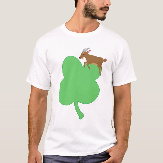 Billy Swags White St Patricks Goat Themed T-shirt (Front)