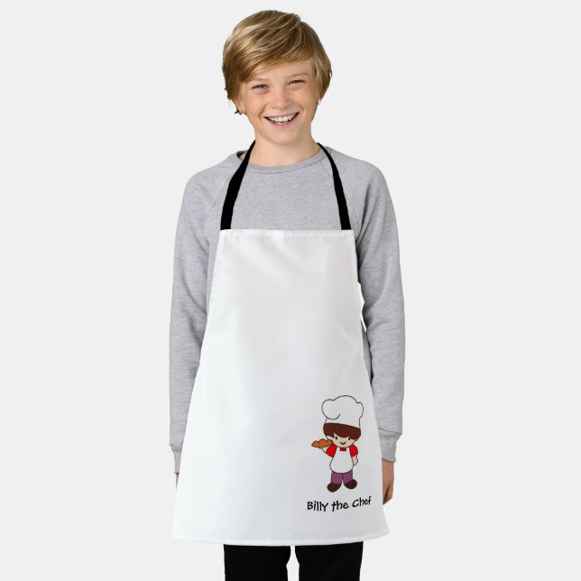Billy the Chef Apron for Kid with Masterchef Print (Worn)