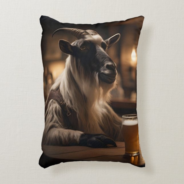 Billy the Kid: A Goat Walks into a Bar, Decorative Cushion (Front(Vertical))