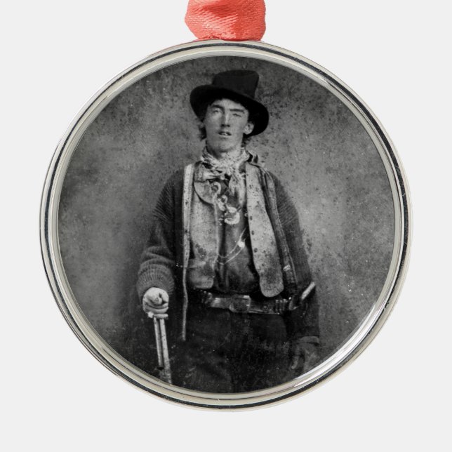 Billy The Kid, American Old West Outlaw Metal Tree Decoration (Front)