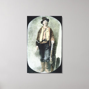 Billy the Kid (coloured engraving) Canvas Print
