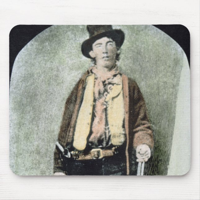 Billy the Kid (coloured engraving) Mouse Mat (Front)