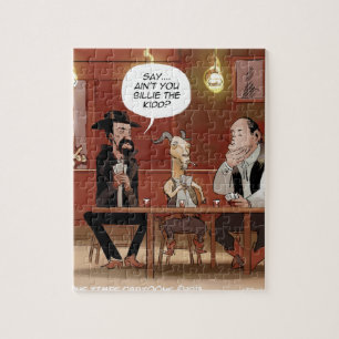 Billy The Kid? Funny Goat Cartoon Jigsaw Puzzle
