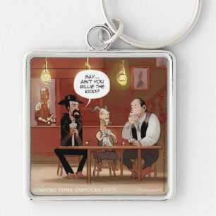 Billy The Kid? Funny Goat Cartoon Key Ring