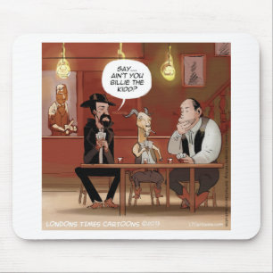 Billy The Kid? Funny Goat Cartoon Mouse Mat