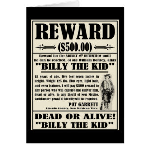 Billy the Kid Wanted Poster