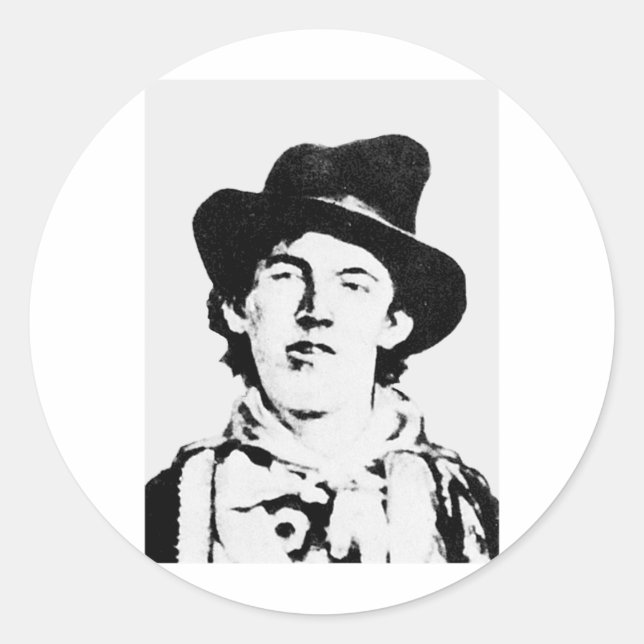 Billy The Kid ~ William H. Bonney / Outlaw Classic Round Sticker (Front)